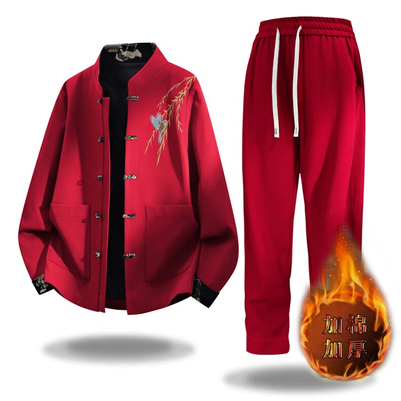 2025风刺绣加棉加厚套装，男装休闲套装，星座1206-2（原A206-2）