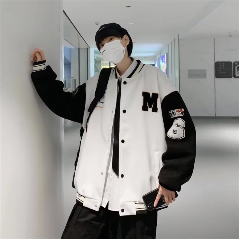 外套男宽松春秋季情侣休闲美式潮牌ins棒球服男学生夹克L6555-P60图片