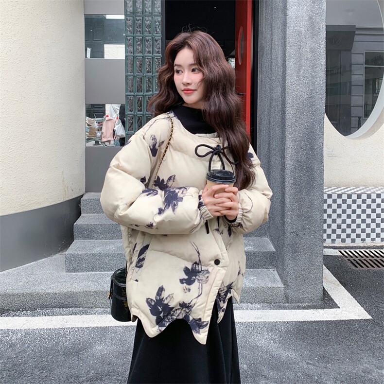 新中式不规则小众设计感短款羽绒服女冬季2025新款加厚白鸭绒外套,女装羽绒服,2C278