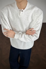 韩系简约纯色百搭学院风cleanfit卫衣男生春秋休闲打底衫，男装T恤，电商B319