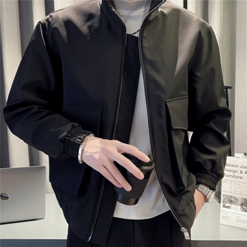 W10415-P53网图现货秋冬潮流大口袋翻领夹克时尚休闲工装外套,男装夹克,星座1608