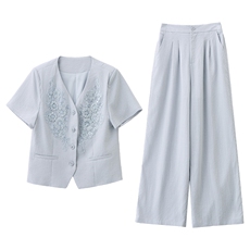 2026夏装新款重工艺刺绣钉珠两件套女套装女，女装套装/套裙，贵人树
