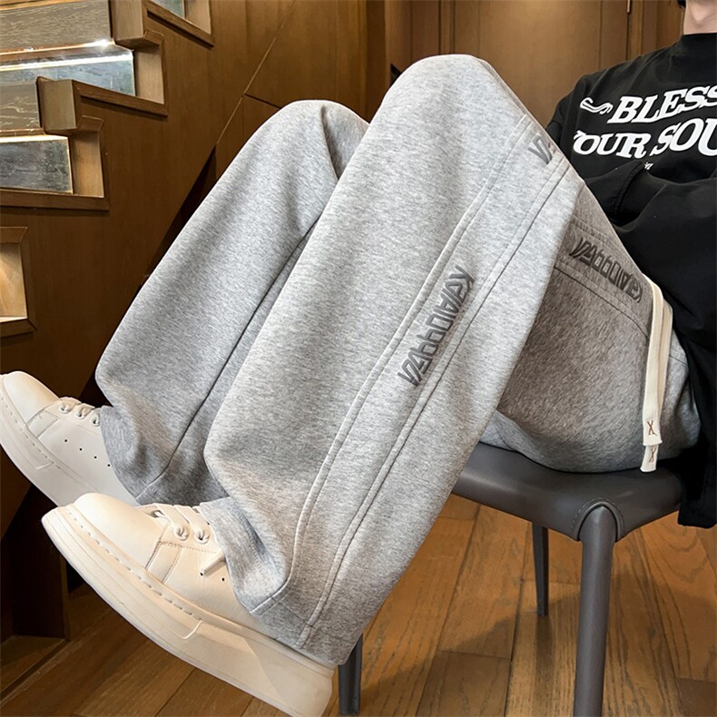 ！2025秋冬新款男士发泡印花直筒卫裤休闲裤WK2105特P40，男装休闲裤，电商B220