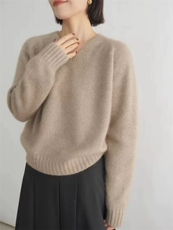 2025年秋季长袖长袖时尚百搭通勤简约休闲V领，女装针织衫/毛衣，佑昭祥羊绒