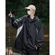 美式机能连帽防晒衣男夏季薄款高街潮牌防晒服痞帅户外冲锋衣外套，男装防晒衣，星座601-2