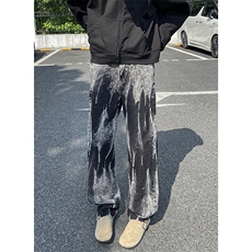 美式高街vibe小众扎染直筒牛仔裤货号K668P60，男装牛仔裤，电商A063