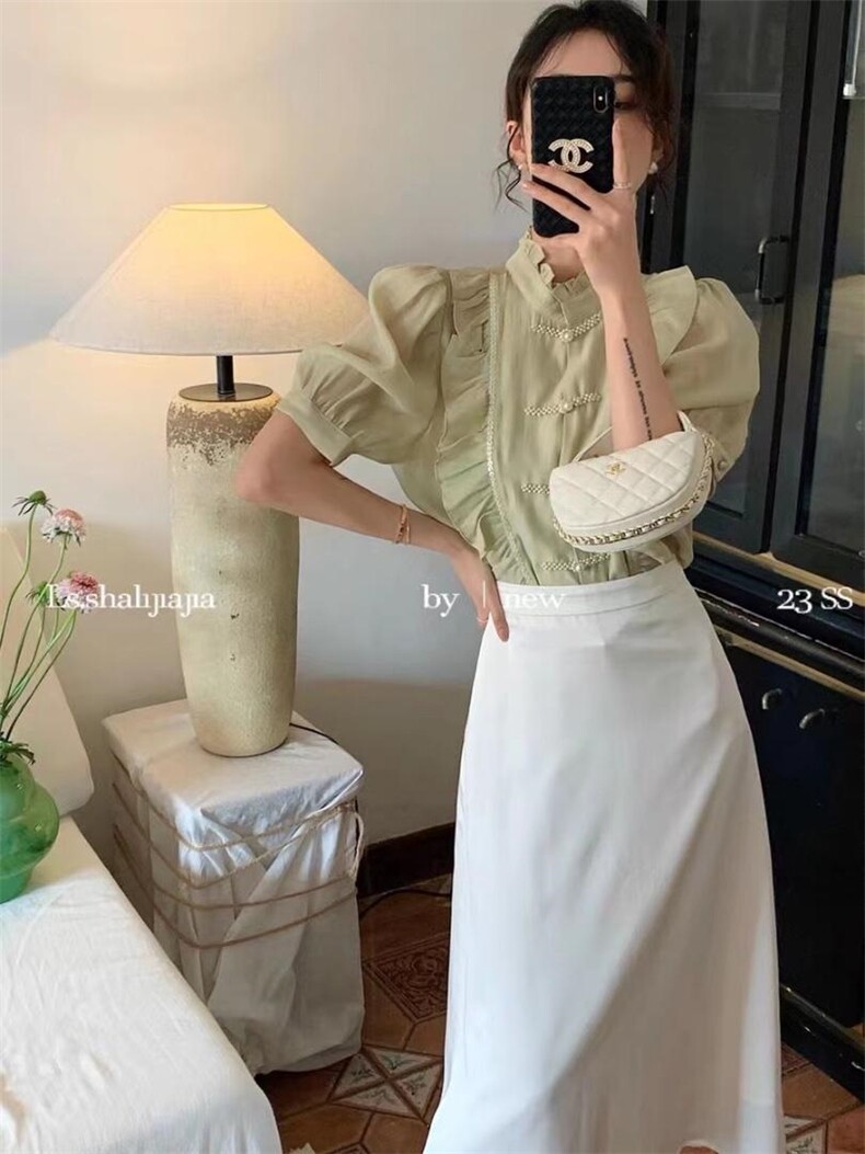 现货。夏装短袖风小衫衬衣，其它，泰靡(2F)