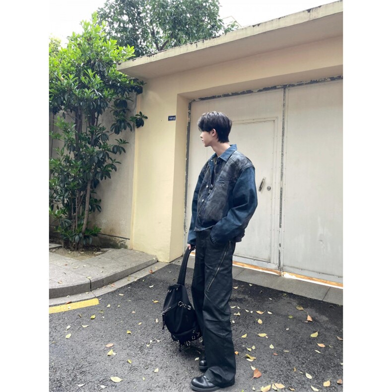 【有货】深蓝色牛仔外套男款高级感痞帅工装夹克NZY11CC-P70,男装夹克,星座1007（原301D）