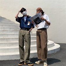 A372新款男女情侣休闲长裤高品质水洗休闲直筒裤，男装休闲裤，电商A338