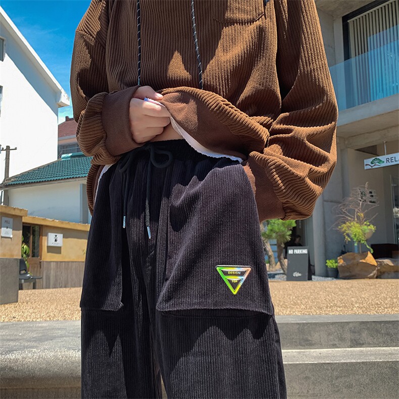 22秋 新款灯芯绒宽松休闲港风oversize休闲长裤 B266-X829-P60图片