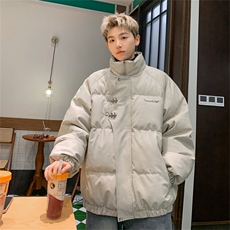 港风现货6000PU皮棉衣男金属胸标纯色加厚棉袄外套M2388p128控168，男装棉衣，星座506-1