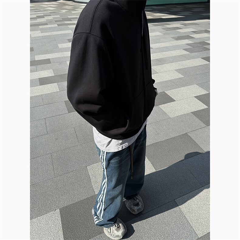 B221美式ins高街小众宽松三条杠运动牛仔裤LK23130-P60控78,男装牛仔裤,电商B221