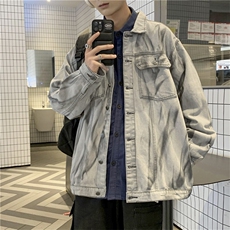 扎染牛仔外套男女春秋2025年复古bf百搭工装夹克上衣~JK3603-p70，男装夹克，星座601-2