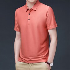 夏季新款翻领纯色POLO衫短袖t恤男薄透气t血半袖男装纯色体恤P45，男装T恤，钱塘6003A(原)4033A