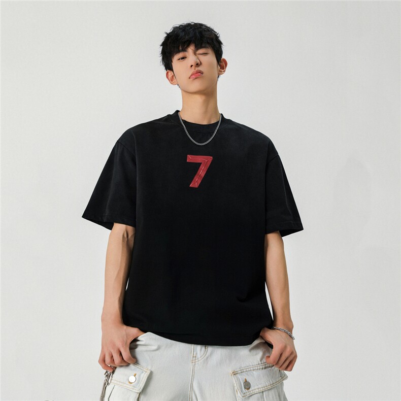 2026新款潮牌短袖宽松韩版字母印花扎染工艺T恤T8823/P5588,男装T恤,星座202