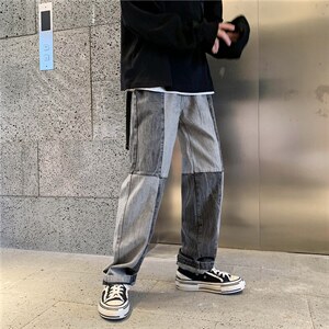 大货 主推港风百搭直筒宽松牛仔裤潮男阔腿老爹裤1008-2-k290-p40图片