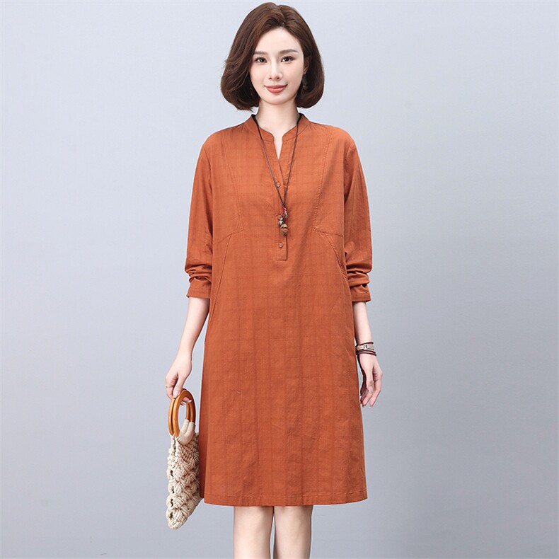 连衣裙女2025新款春秋时尚爆款遮肚显瘦中年妈妈休闲洋气提花裙子,女装连衣裙,忆绮罗