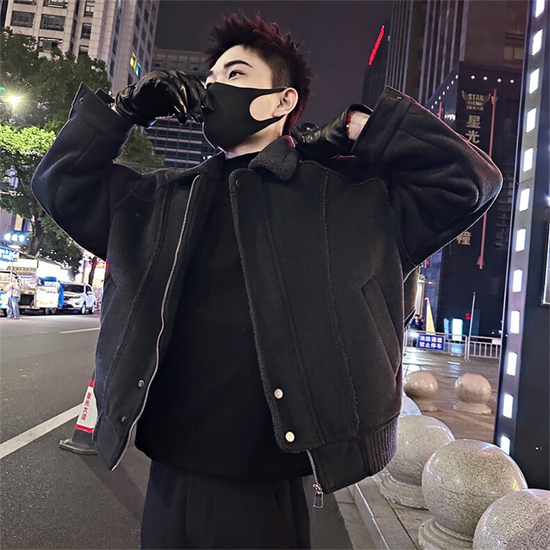 B40/特P138控178冬季痞帅颗粒绒加厚棉服外套百搭呢子棉衣男深灰1,男装棉衣,星座305B