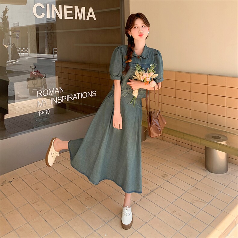 减龄气质短袖衬衫牛仔套装女2025年夏季新款韩版裙子外套两件套,女装套装/套裙,小九月