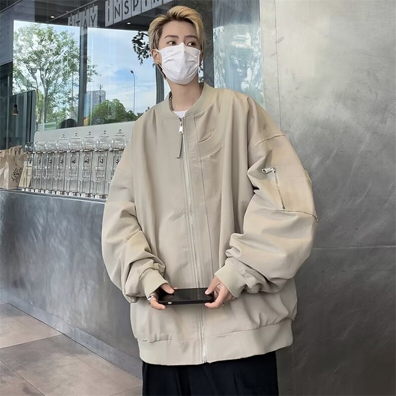 棒球服美式复古飞行员夹克外套男士春秋潮牌宽松痞帅上衣QJ84-P65,男装夹克,星座1008