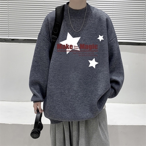 8XL半高领毛衣男大码胖子针织衫毛线衣 M18379-P45 加绒款-P65图片