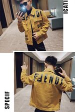 秋冬社会小伙休闲水洗牛仔翻领工装外套夹克主推HA01-P135控165，男装夹克，星座308A