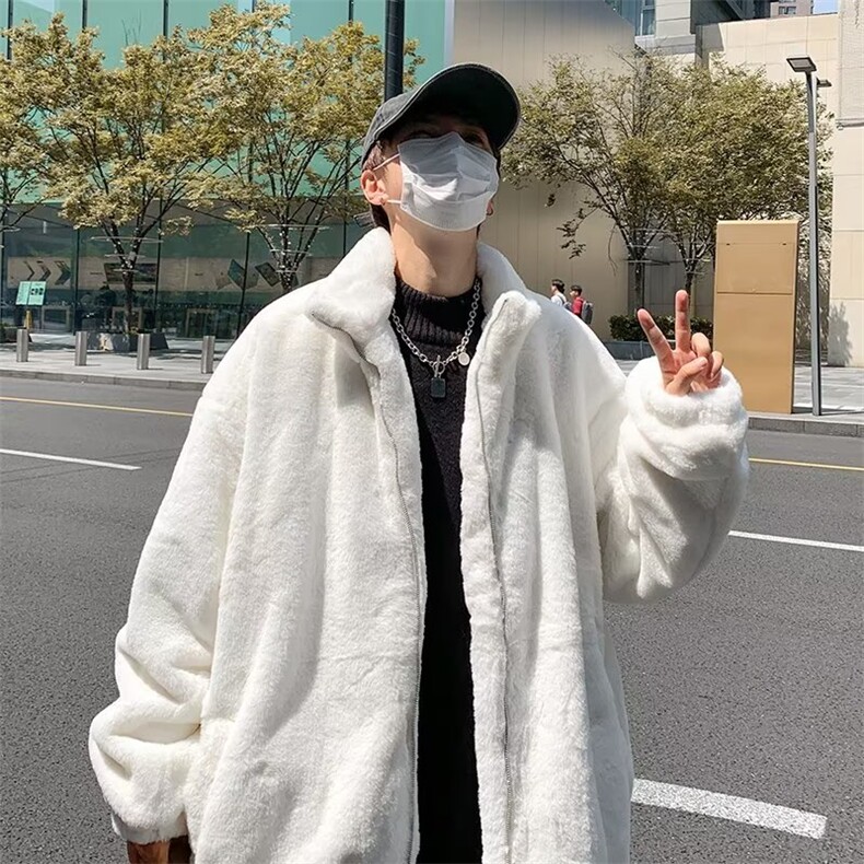 秋冬季毛茸茸软糯棉服男ins潮牌宽松棉衣外套韩版棉袄W4151-P52,男装棉衣,星座412-3