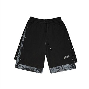 腰果花排扣运动短裤男宽松ins潮流夏季外穿休闲五分裤子D6533-p28，男装休闲裤，星座1008-1