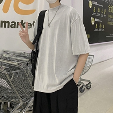 男冰丝半高领T恤宽松短袖T03P26，男装T恤，星座1116-2