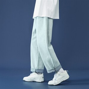 现货7色2025春秋款纯色牛仔裤中性直筒牛仔九分裤A125-8802-P35,男装牛仔裤,电商A125