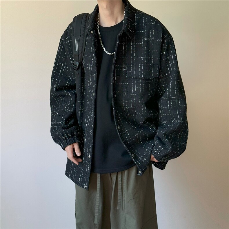 现货秋新款夹克外套宽松休闲中性风上衣小香风A351-AJ2561-P105,男装夹克,电商A351