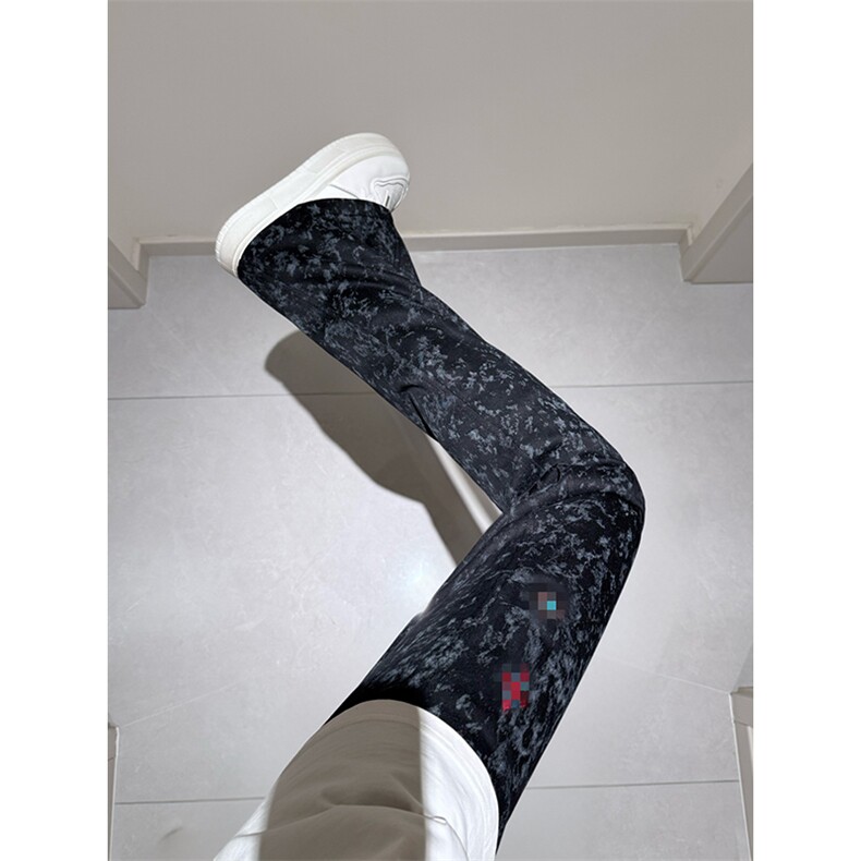 春装高品质扎染刺绣工艺弯刀卫裤男重磅复古垂感休闲运动裤阔腿裤,男装休闲裤,电商A486