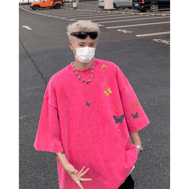 2025年夏做旧复古水洗T恤印花重磅力推XZ517A-BK1317-P38，男装T恤，星座517A