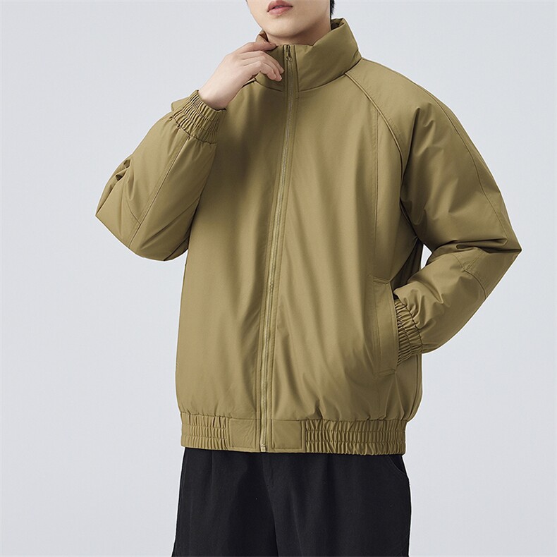 现货美式高街休闲夹克冬季三防立领纯色户外工装加厚棉服外套,男装夹克,电商A486