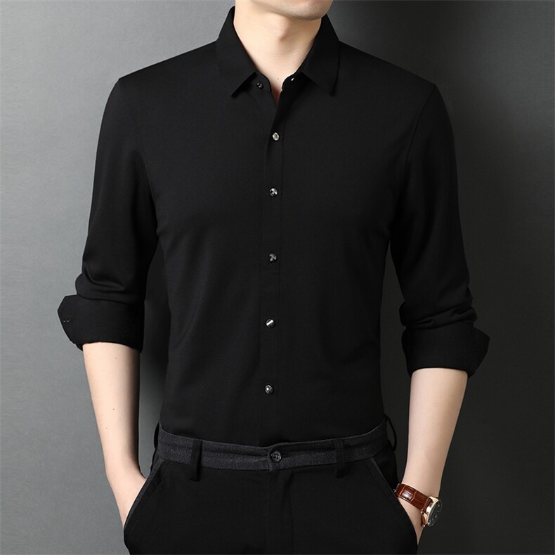 D55222钱塘2020-2秋季新款男士纯色休闲百搭衬衫长袖百搭衬衣P81,男装衬衫,钱塘207-2