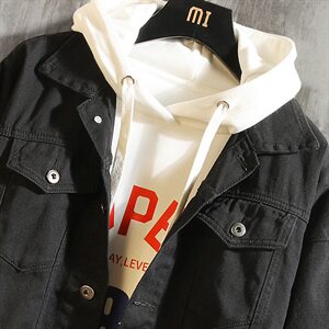 2019冬季新款日系休闲大码男加绒加厚宽松牛仔外套棉衣J1211-P85图片