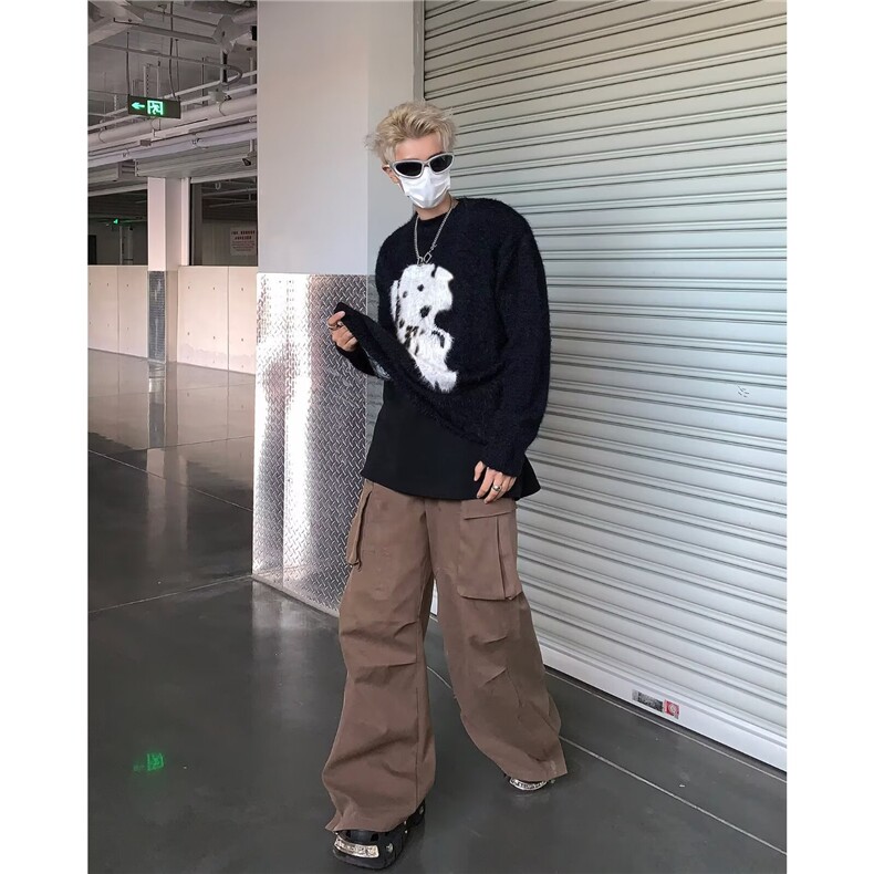斑点狗水貂绒毛衣男女冬季软糯马海毛中长款针织衫上衣潮MY9197,男装针织衫/毛衣,星座516A