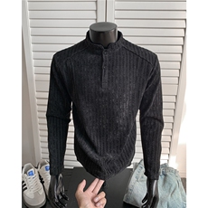 POLO衫卫衣秋季翻领卫衣鱼骨纹长袖T恤衫男装外套S507特25，男装Polo衫，电商A233-1