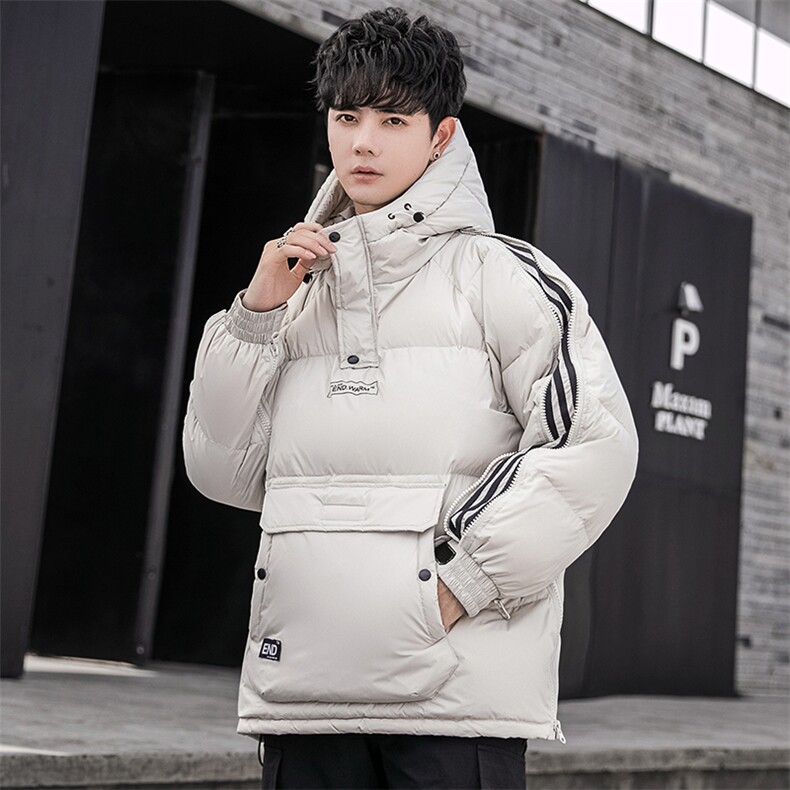 冬季套头羽绒服男加厚连帽拉链羽绒衣外套潮青年A266-YR04-P200，男装羽绒服，电商A266