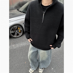美式潮牌秋冬季新款复古毛衣开衫男女宽松针织衫MZ782-P60图片