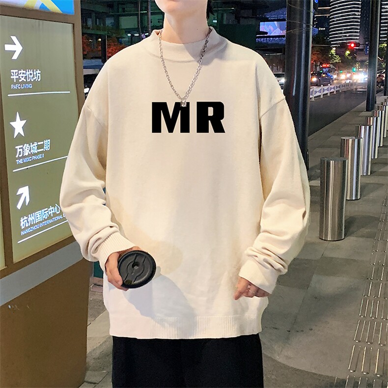 半高领毛衣男士大码针织衫男毛线衣男M18253-P45加绒款-P65,男装针织衫/毛衣,电商A040