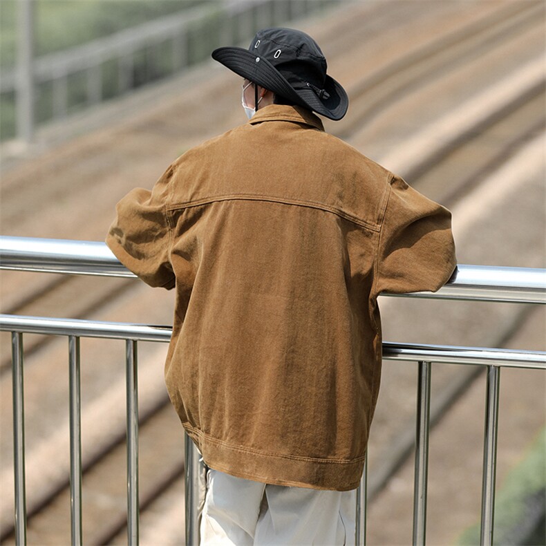 美式复古做旧水洗牛仔外套男嘻哈宽松潮流百搭情侣夹克WH105-p75,男装夹克,星座1008
