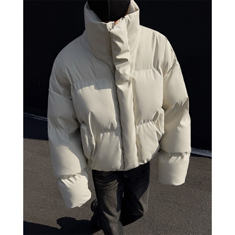 特批P100无差价冬季fit短款立领PU皮棉服男中性风大码棉袄M2909,男装棉衣,电商A001