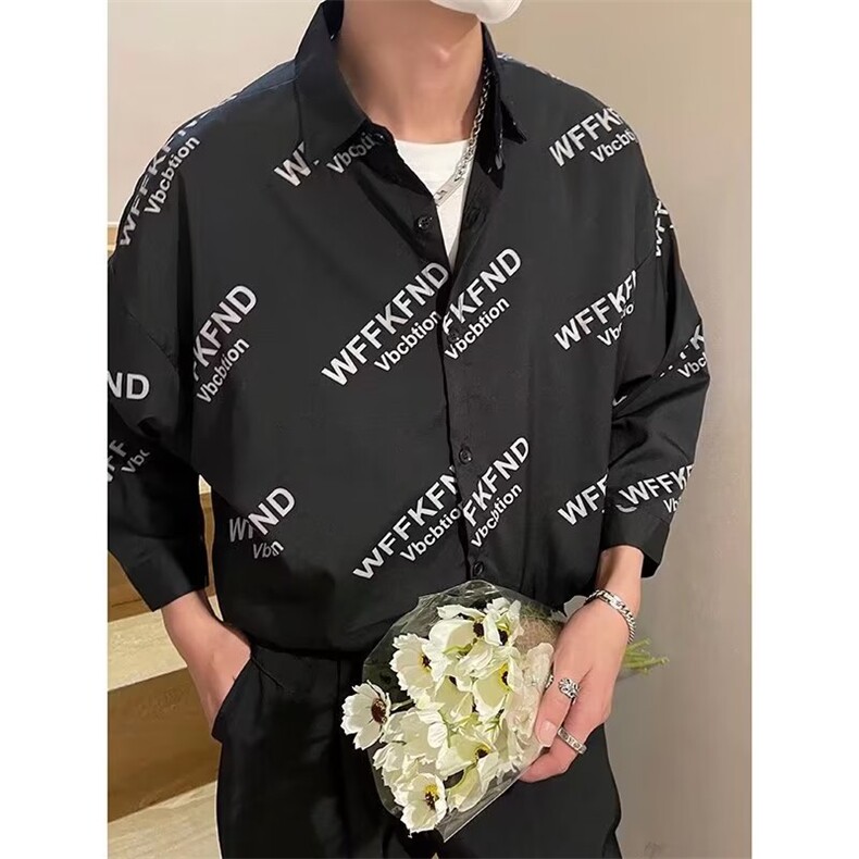 男春秋情侣宽松休闲衬衣C058P32,男装衬衫,星座1116-2
