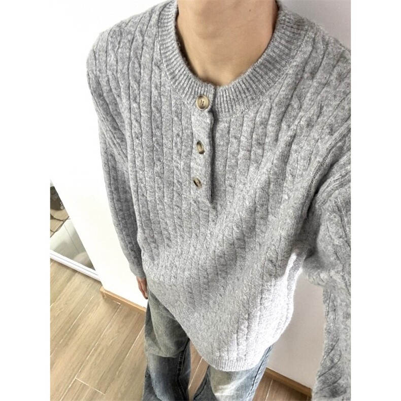 灰色针织开衫女秋季宽松慵懒风休闲百搭高级感外搭毛衣外套上衣冬，男装针织衫/毛衣，星座506A