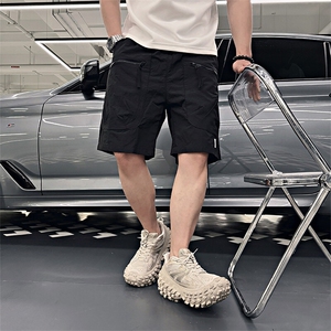K41/P38控68夏季小伙工装男士口袋时尚短裤休闲沙滩中裤墨绿1图片