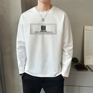 春秋新款纯色印花时尚圆领卫T  潮流韩版休闲打底T恤T202-P45图片