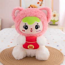 玫红色招财小娃娃