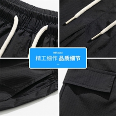 工装短裤男夏季薄款宽松直筒阔腿百搭五分休闲中裤Q29123-特P22，男装牛仔裤，星座610（原A335）