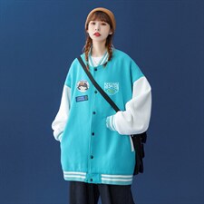2022春季青春个性卡通简约撞色拼接夹克棒球服外套G86P65控78，男装夹克，A247A